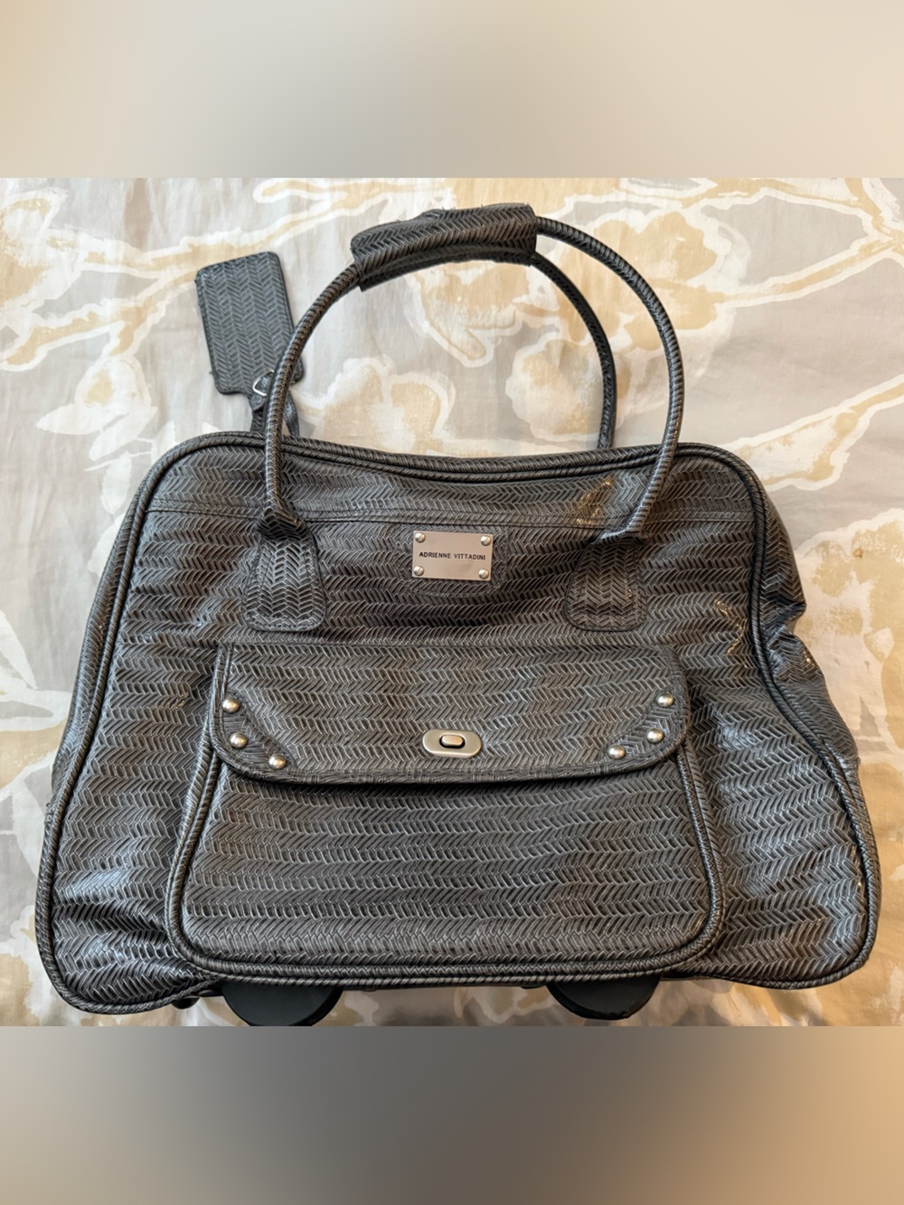 NWOT Adrienne Vittadini Top-Handle Rolling Tote
